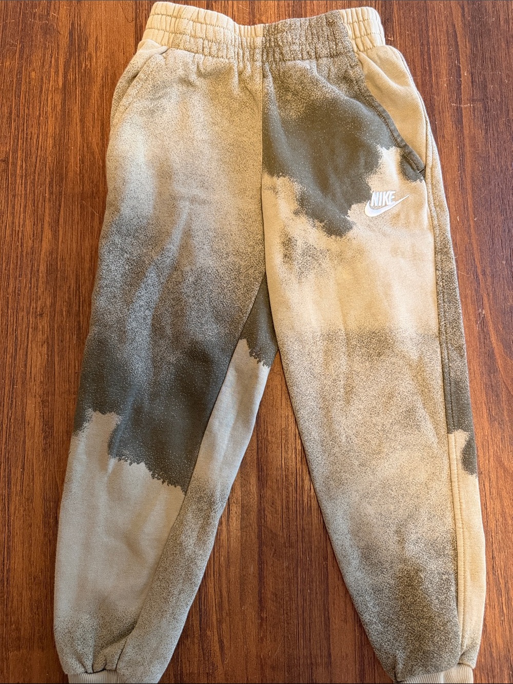 Nike Kids Olive and Green Tie-Dye Joggers
